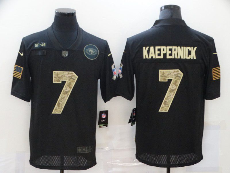 Men San Francisco 49ers #7 Kaepernick Black camo Lettering 2020 Nike NFL Jersey->carolina panthers->NFL Jersey